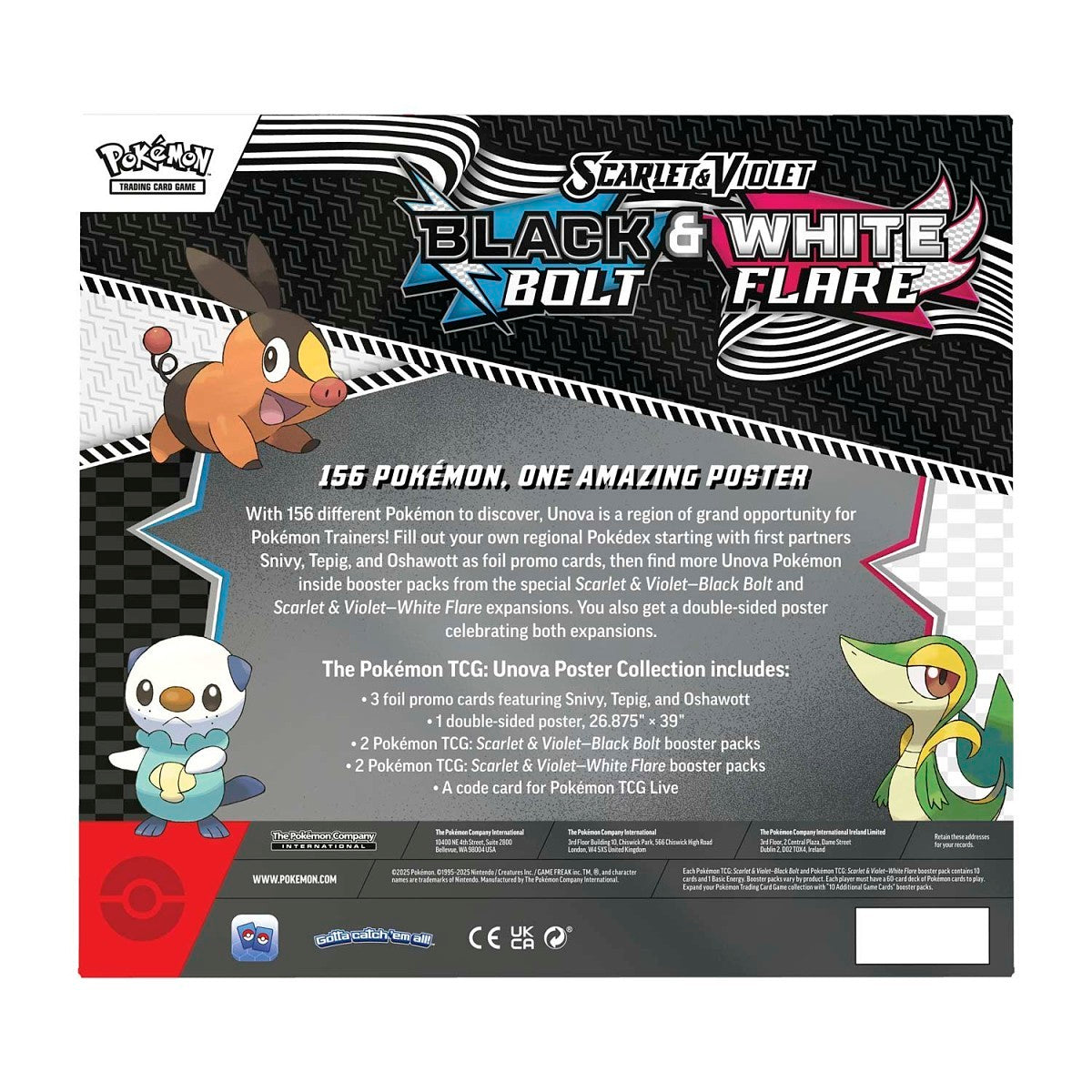 Pokémon TCG: Black Bolt & White Flare Unova Poster Collection