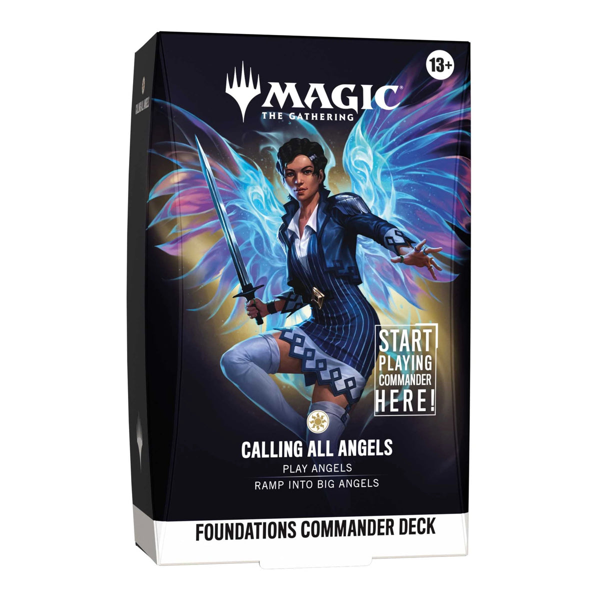 Magic: The Gathering Foundations Commander Deck Calling All Angels box, mono-white Angels, English edition
