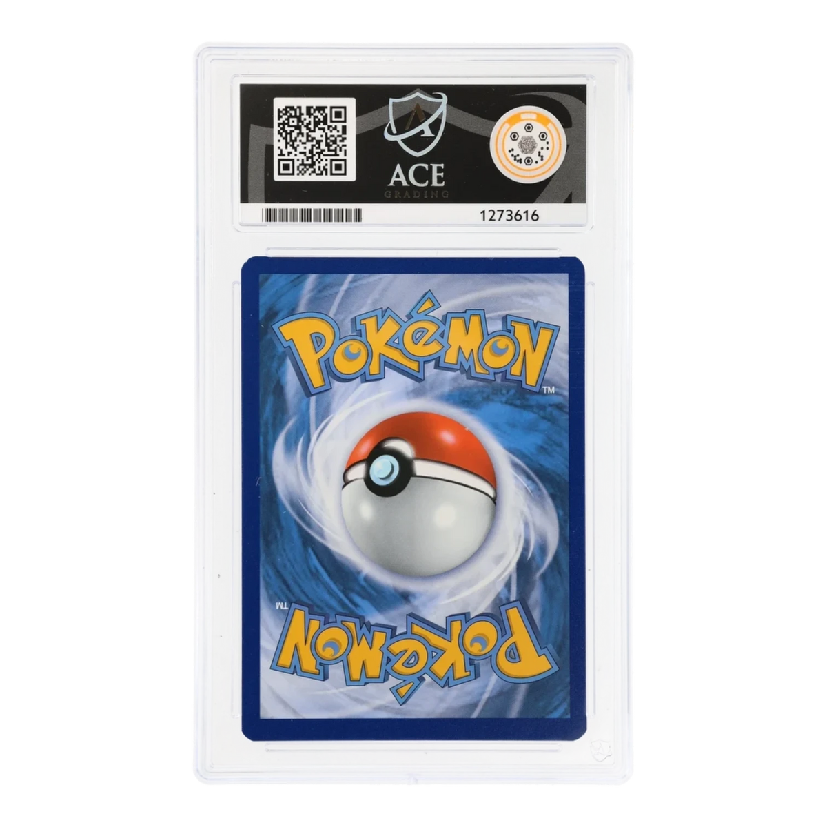 RichRevived graded Arceus V SWSH204 Black Star Promo Pokemon card in an ACE 8 slab, back view showing card design.