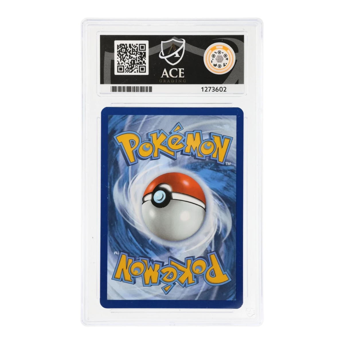 RichRevived ACE 9 Mint graded Eevee 133/165 Cosmos Holo Pokemon card back view in protective slab