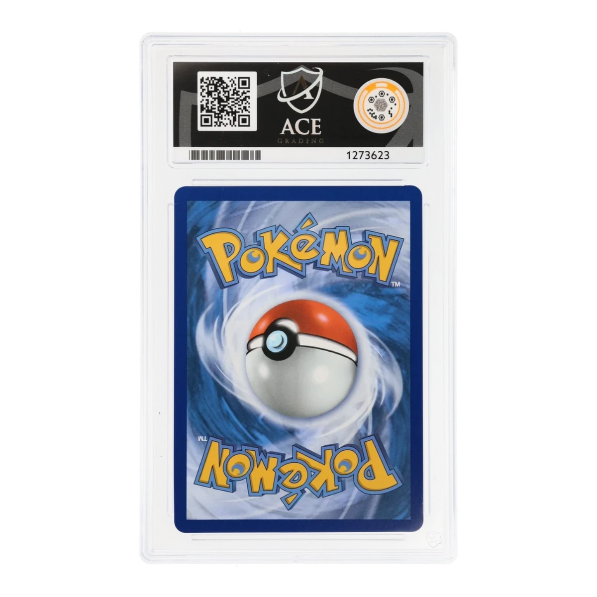 RichRevived back view of a graded Mega Charizard X ex 023 Black Star Promo Pokemon card in an ACE 8 slab