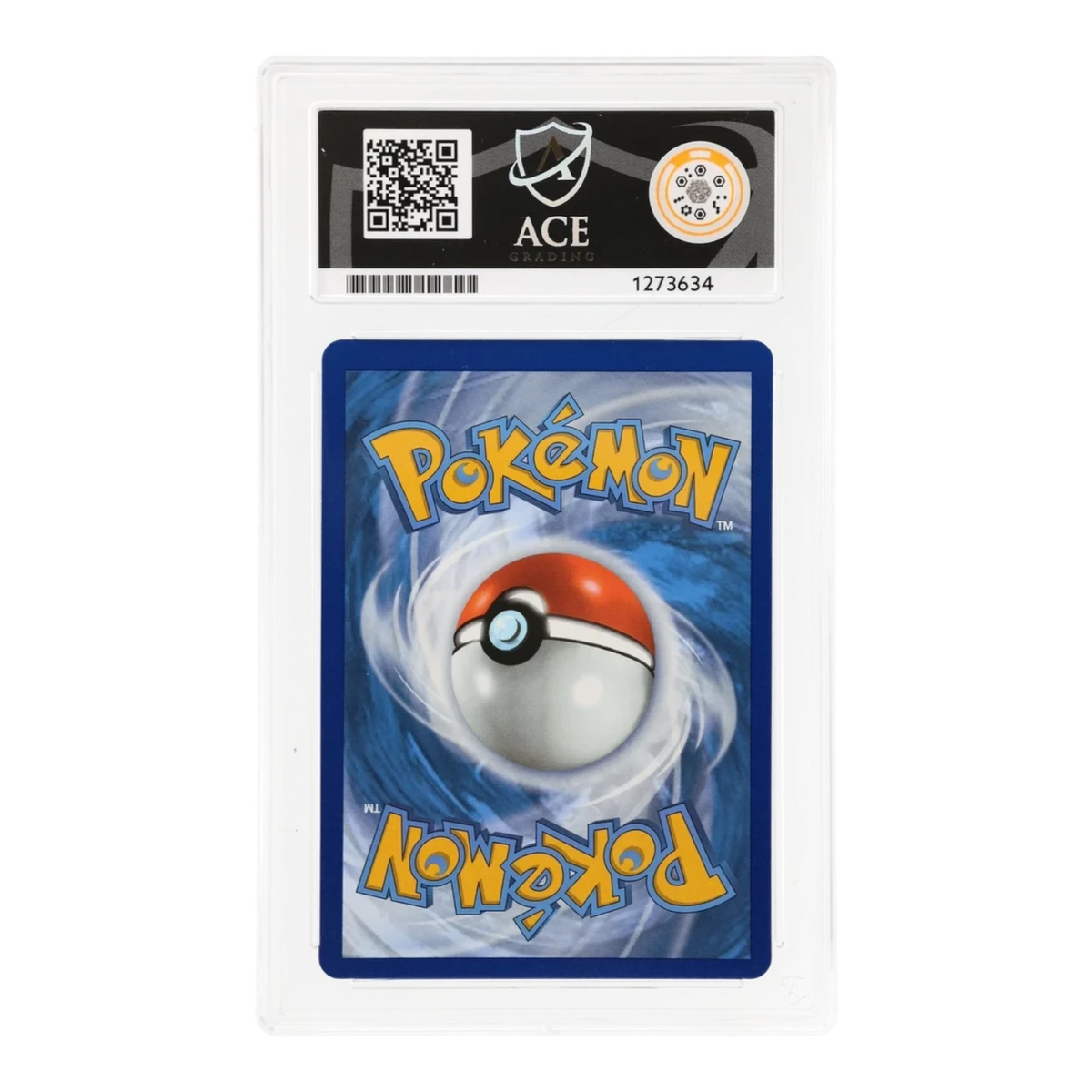 RichRevived ACE 9 Mint graded Rayquaza VMAX Silver Tempest Pokemon card back view in protective slab