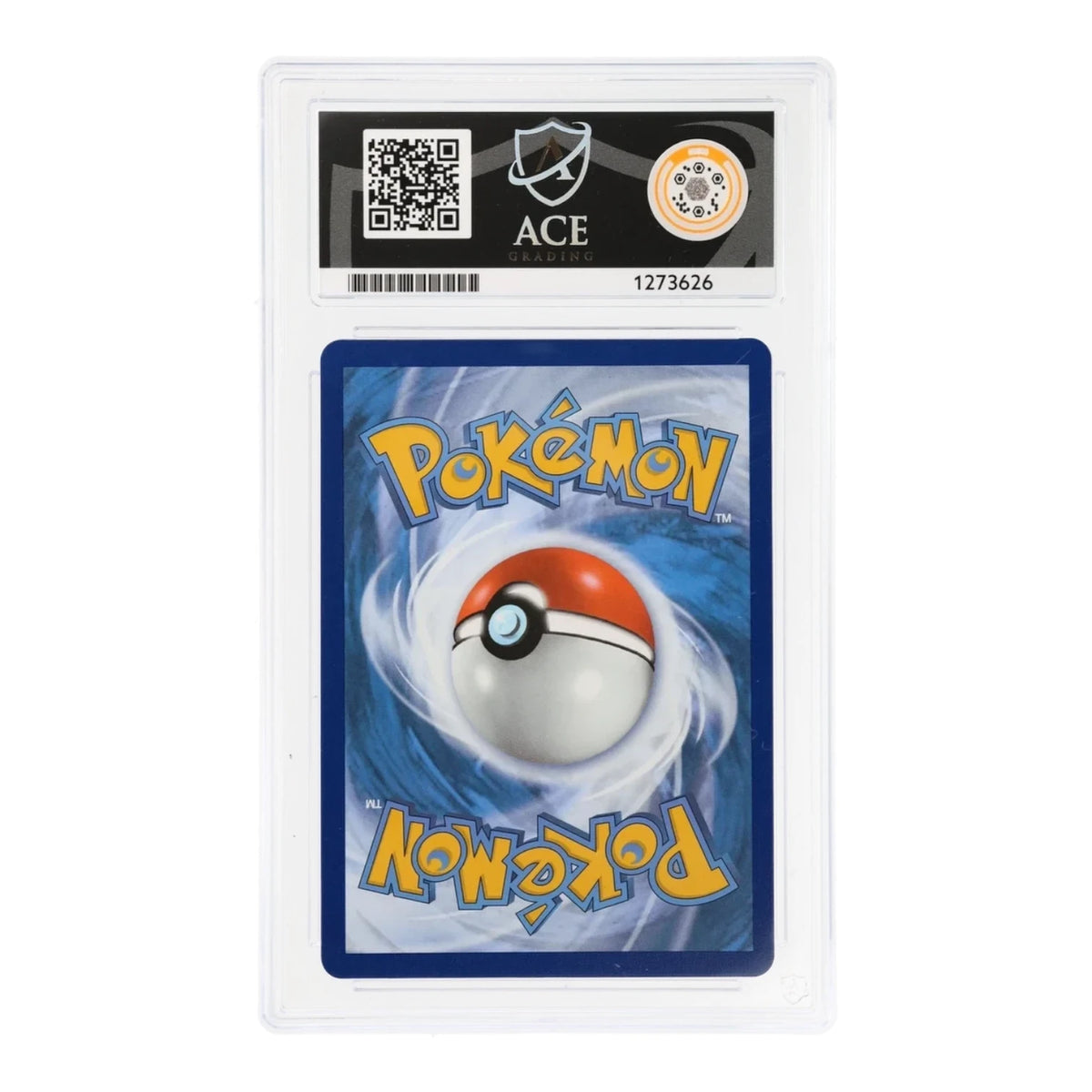 RichRevived ACE 10 Gem Mint graded Pokemon card back view featuring the classic blue and white Pokeball design.