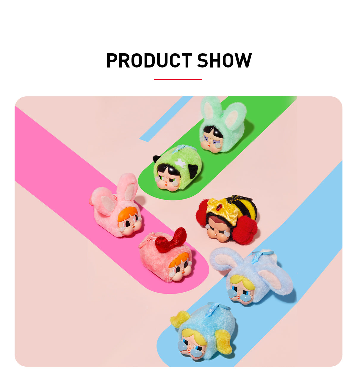 CRYBABY x Powerpuff Girls vinyl face plush in use