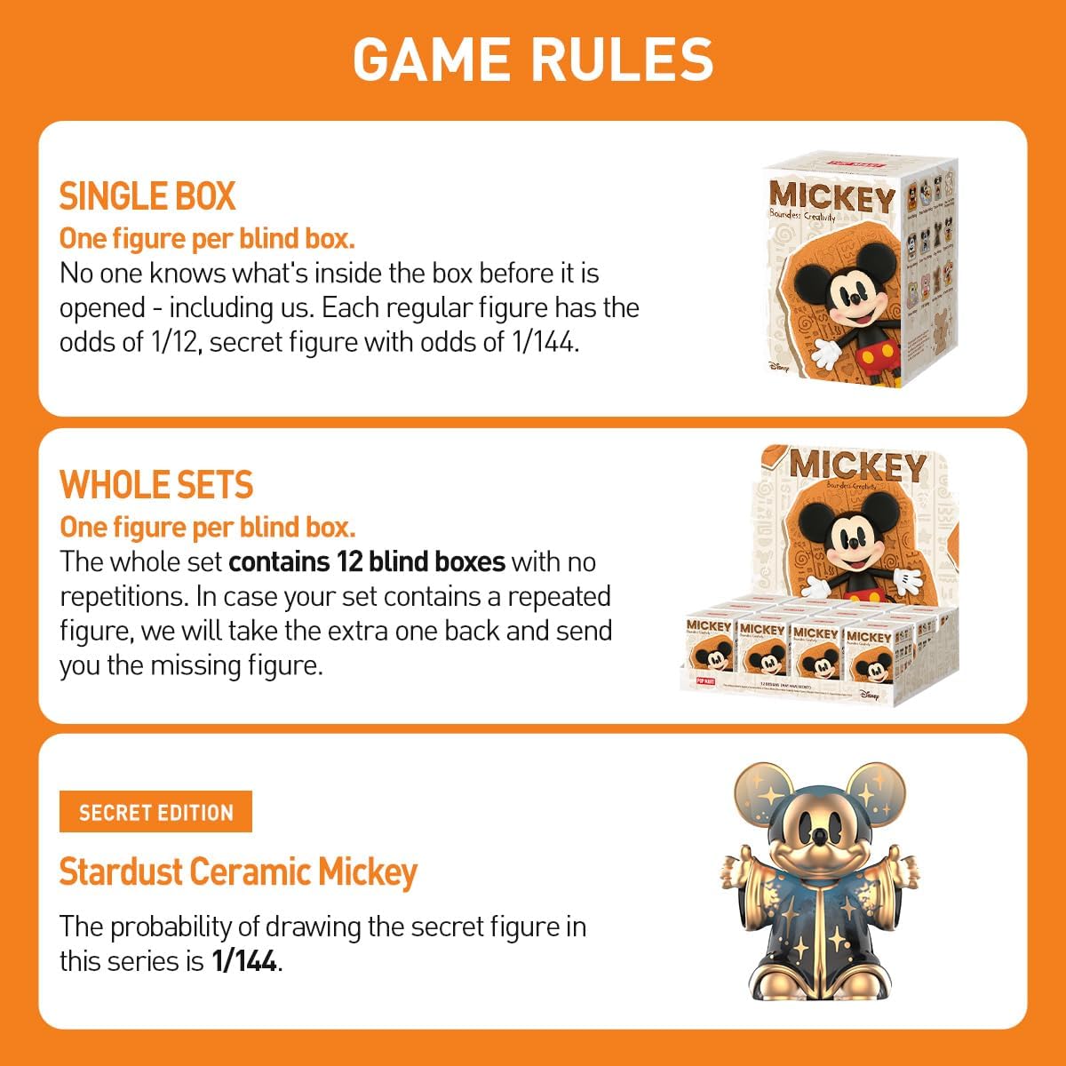 POP MART Disney Mickey Boundless Creativity Series Figures Blind Box