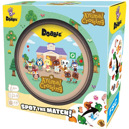 Animal Crossing Dobble card game box, main product shot