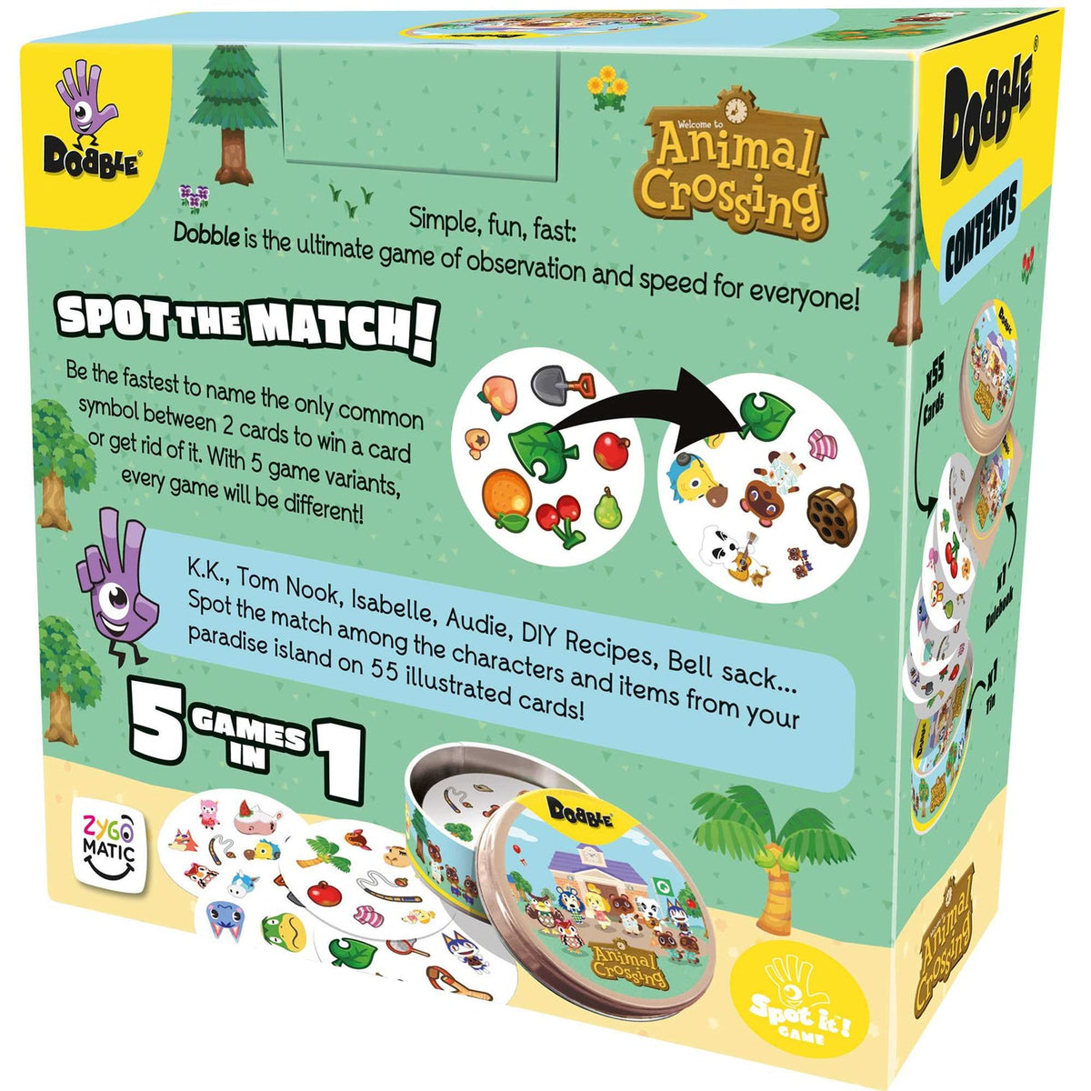 Animal Crossing Dobble card game, further view
