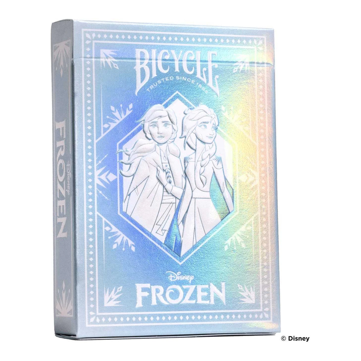 Bicycle Disney Frozen playing cards deck box featuring Elsa and Anna