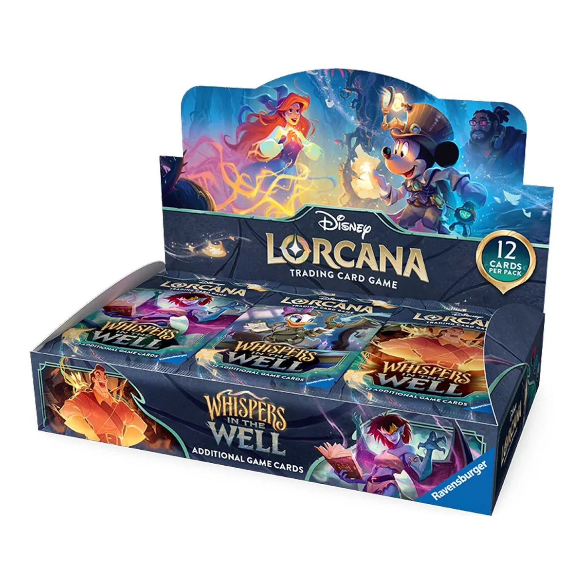 Disney Lorcana Whispers in the Well booster pack display, Set 10