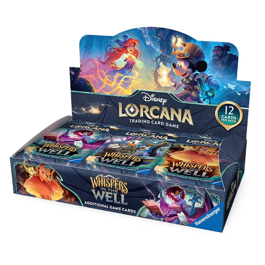 Disney Lorcana Whispers in the Well booster pack display, Set 10