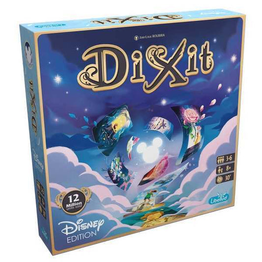 Dixit Disney storytelling card game box with Disney and Pixar artwork
