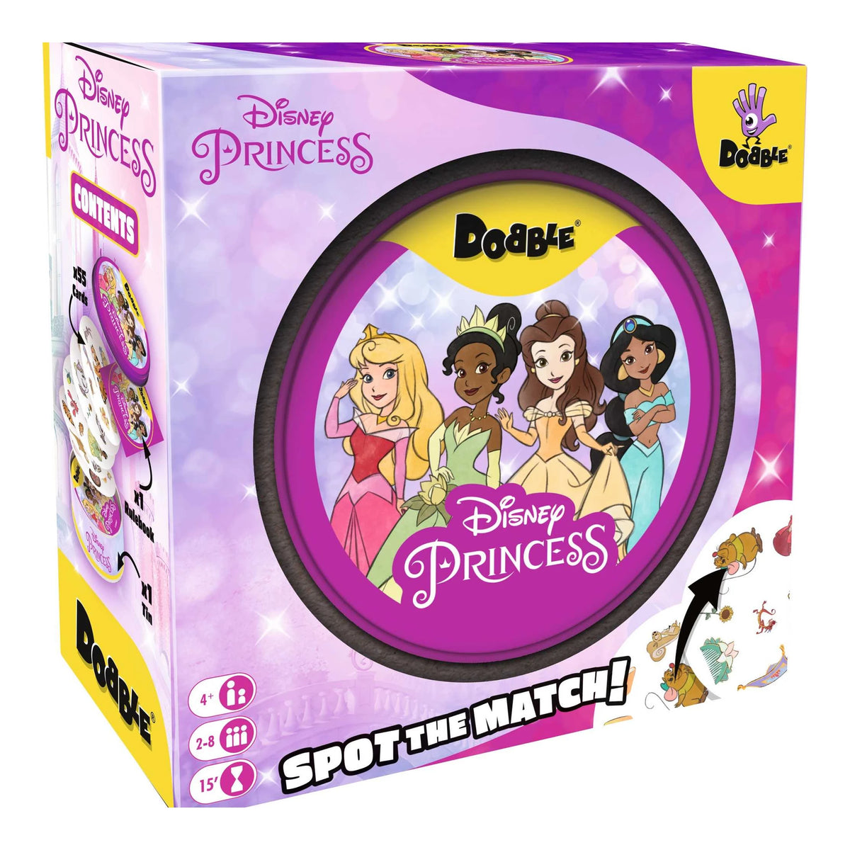 Dobble Disney Princess 55-card symbol-spotting game set