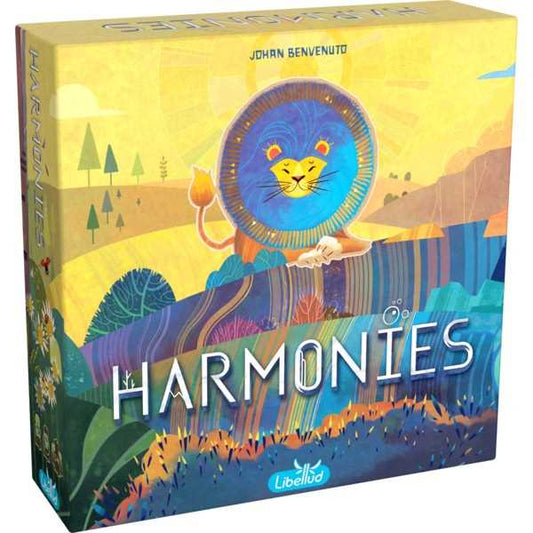 Harmonies tile-laying habitat building board game box by Libellud