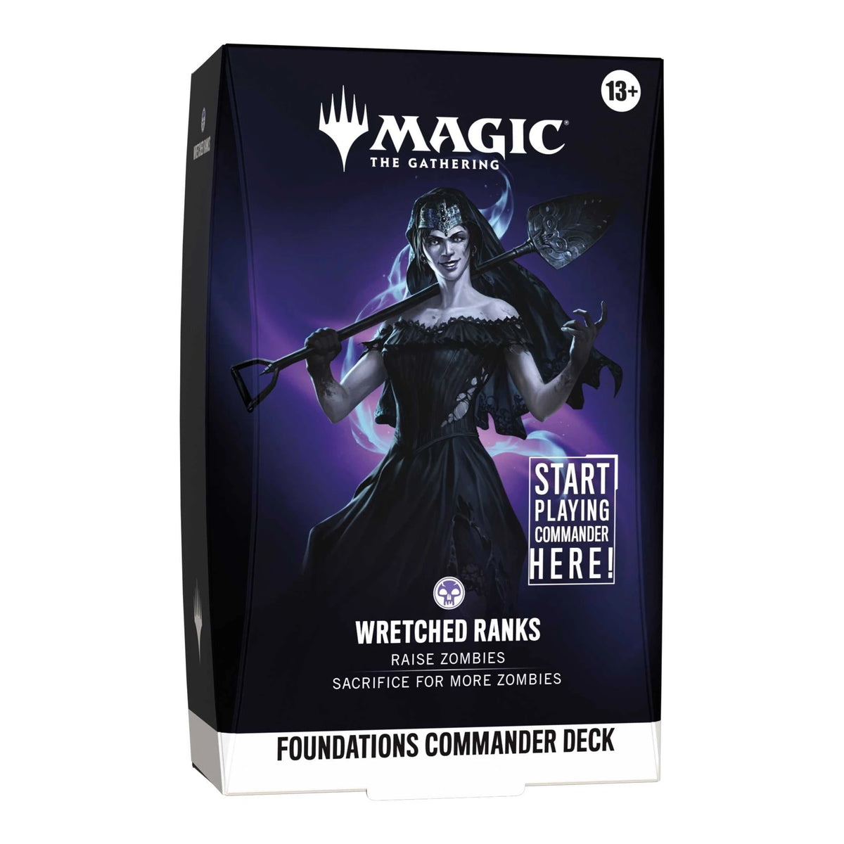Magic: The Gathering Foundations Commander Deck Wretched Ranks box, mono-black Zombies, English edition