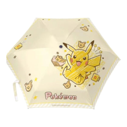Pokémon Pikachu and Donuts Umbrella, foldable umbrella opened to show the donut print