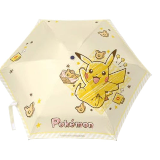 Pokémon Pikachu and Donuts Umbrella, foldable umbrella opened to show the donut print