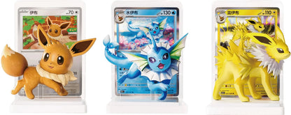 Pokémon Dream Painting Eeveelution figure shown with its inspiration card artwork