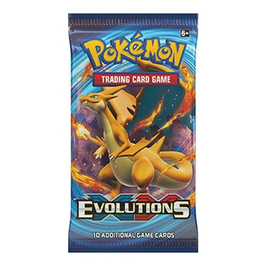 Pokémon XY Evolutions booster pack, M Charizard wrapper artwork