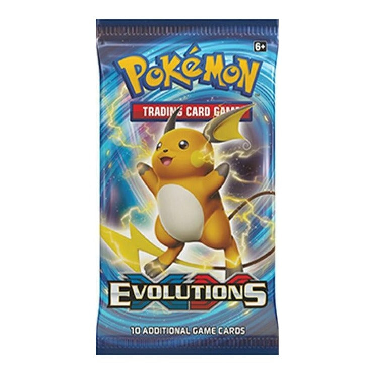 Pokémon XY Evolutions booster pack, Raichu wrapper artwork
