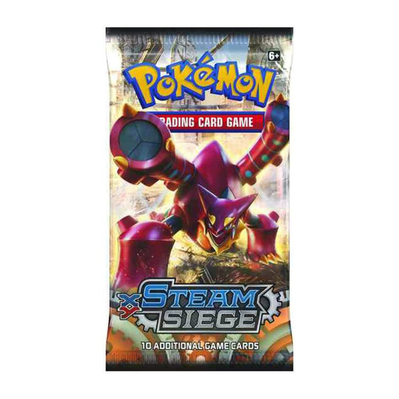 Sealed English Pokémon TCG XY Steam Siege booster pack, Volcanion wrapper artwork