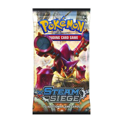 Sealed English Pokémon TCG XY Steam Siege booster pack, Volcanion wrapper artwork