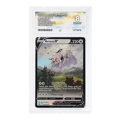 RichRevived graded Arceus V SWSH204 Black Star Promo Pokemon card in an ACE 8 NM-MT protective slab