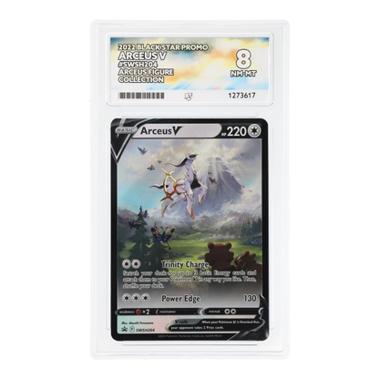 RichRevived graded Arceus V SWSH204 Black Star Promo card in an ACE 8 NM-MT protective slab