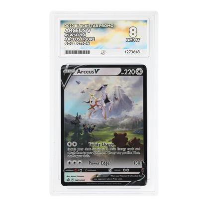 RichRevived graded Arceus V SWSH204 Black Star Promo card in an ACE 8 NM-MT protective slab