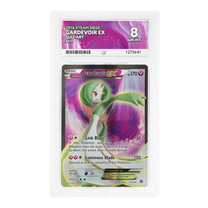 RichRevived graded Gardevoir EX 111/114 Full Art card from 2016 Steam Siege in an ACE 8 NM-MT protective slab