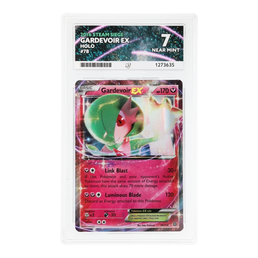 RichRevived graded Gardevoir EX 78/114 holo card from 2016 Steam Siege set in an ACE 7 Near Mint slab