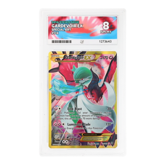 RichRevived graded Gardevoir EX 116/114 Secret Rare from XY Steam Siege in an ACE 8 NM-MT protective slab