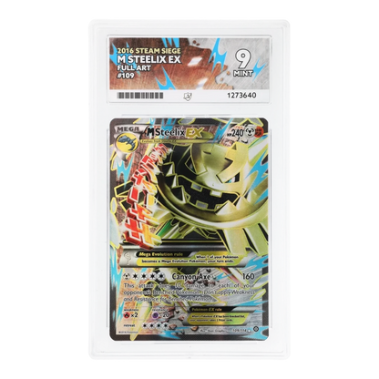 RichRevived M Steelix EX 109/114 Full Art Steam Siege Pokemon card graded ACE 9 Mint in a protective slab