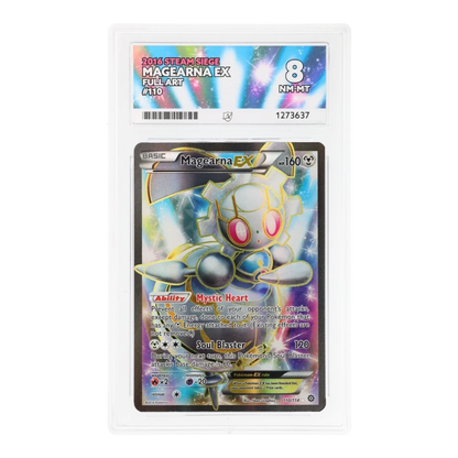 RichRevived graded Magearna EX 110/114 Full Art Pokemon card from Steam Siege set in ACE 8 NM-MT slab