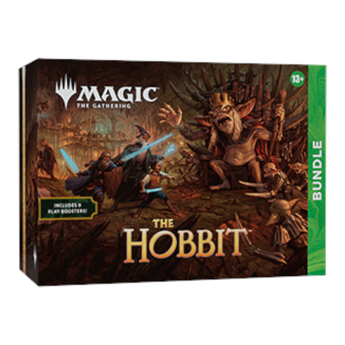 RichRevived Magic: The Gathering The Hobbit bundle box featuring fantasy artwork of characters in a goblin cavern.