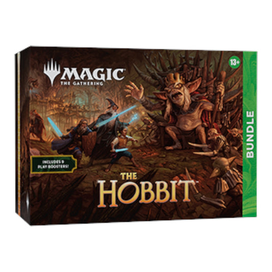 RichRevived Magic: The Gathering The Hobbit bundle box featuring fantasy artwork of characters in a goblin cavern.