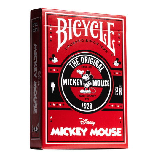 RichRevived Disney Classic Mickey Mouse Bicycle playing cards deck in a red box with vintage 1928 branding