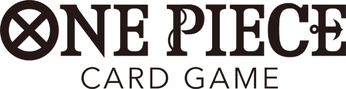 Official One Piece Card Game logo in black text on transparent background, Bandai TCG branding image.