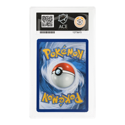 RichRevived ACE 7 graded Pikachu 025/165 Pokemon card from the 151 set, back view of the protective slab.