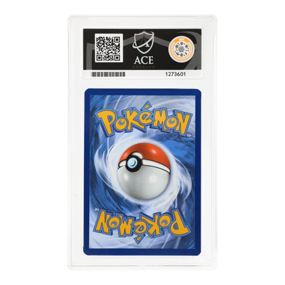 RichRevived graded ACE 8 Pokemon card back view showing the classic blue and white swirl design in a protective slab