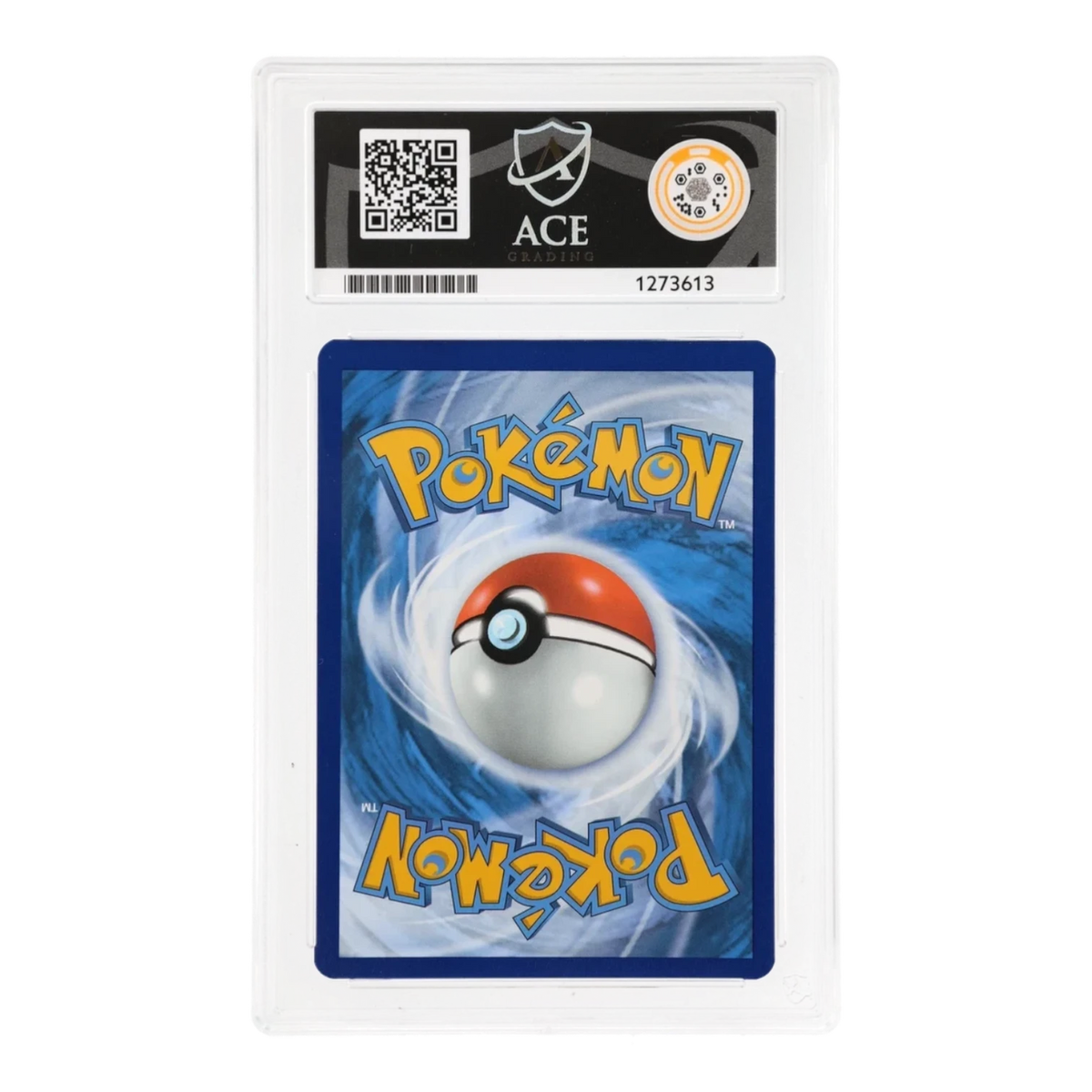 RichRevived ACE 9 Mint graded Pokémon card back view featuring the classic blue and white Poké Ball design