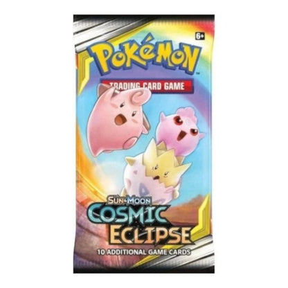 RichRevived Pokémon TCG Cosmic Eclipse booster pack featuring Cleffa, Igglybuff, and Togepi artwork