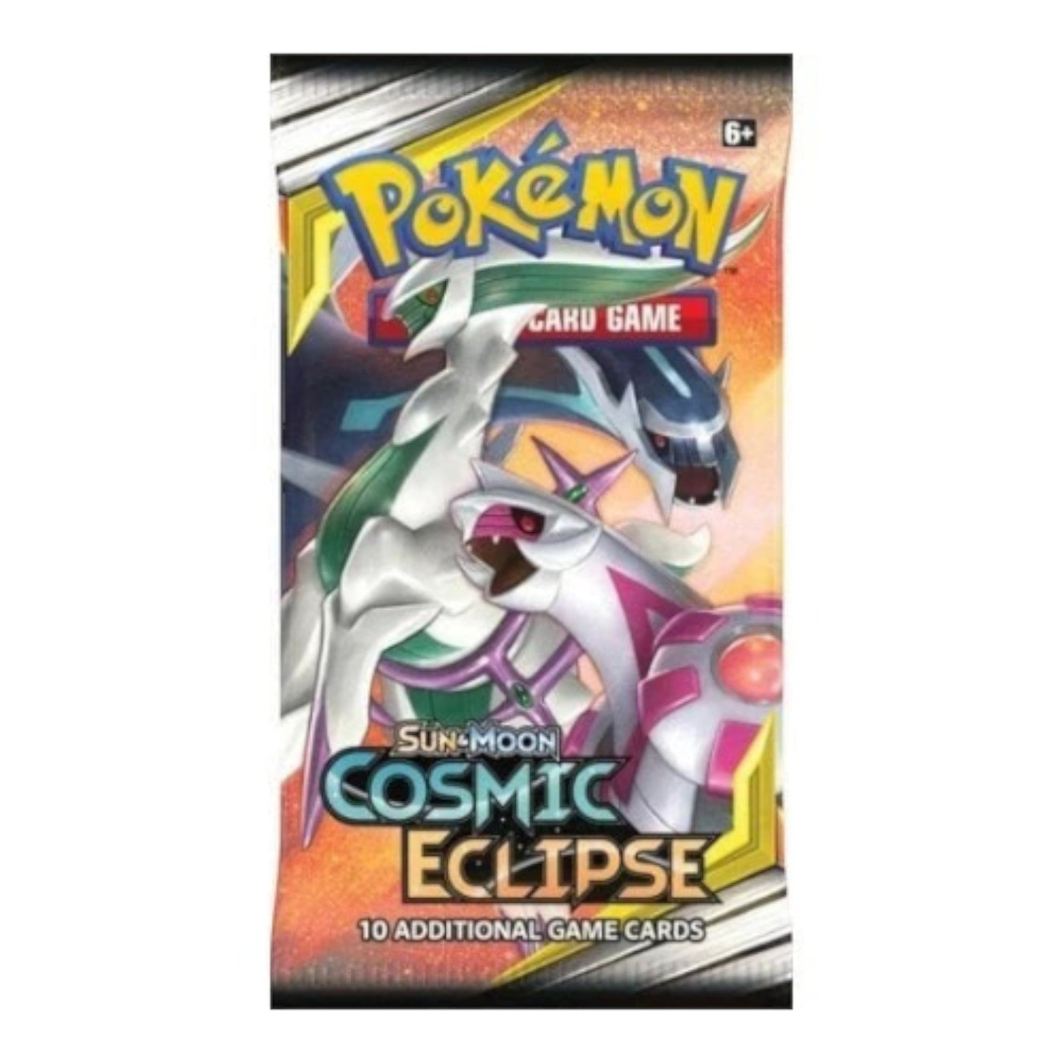 RichRevived Pokémon TCG Cosmic Eclipse booster pack featuring Palkia and Dialga artwork for 10 English trading cards