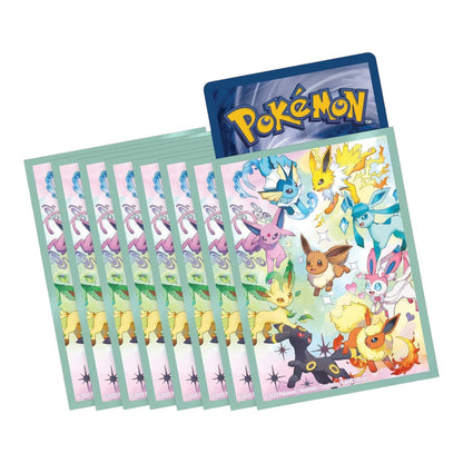 RichRevived Pokémon TCG Prismatic Evolutions card sleeves featuring Eevee and its evolutions in a pastel art style.