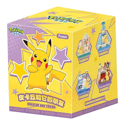 RichRevived Pokémon Pikachu and Friend blind box featuring yellow packaging with Pikachu and character illustrations