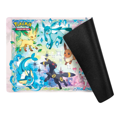 RichRevived Pokémon TCG Prismatic Evolutions playmat featuring colourful Eevee and Eeveelutions artwork