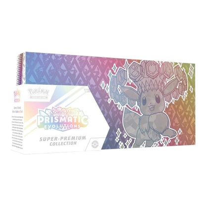 RichRevived Pokémon TCG Prismatic Evolutions Super-Premium Collection box featuring Eevee artwork on a gradient background