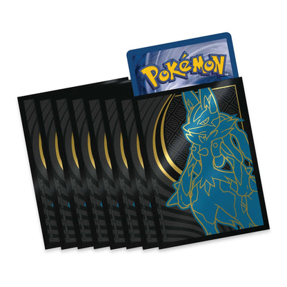 Pokémon TCG Mega Evolution Lucario Elite Trainer Box, close-up view