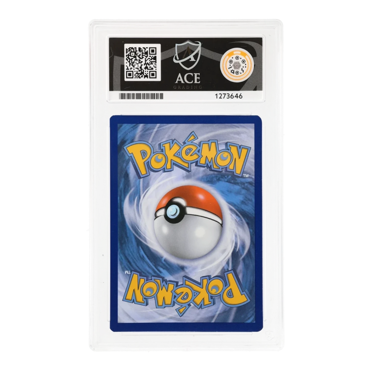 RichRevived ACE 8 graded Professor Sycamore Pokemon card back view in a protective plastic slab
