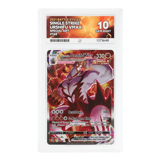 RichRevived ACE 10 Gem Mint graded Single Strike Urshifu VMAX 168/163 special art Pokemon card from Battle Styles
