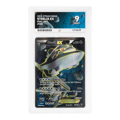 RichRevived Steelix EX 108/114 Full Art Steam Siege Pokemon card graded ACE 9 Mint in a protective plastic slab